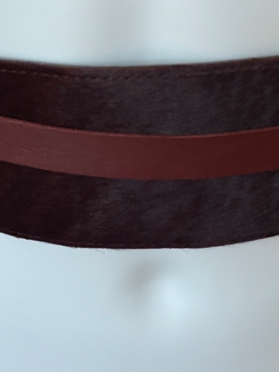 NWOT Sandy Duftler Genuine Leather Wrap Belt Burgundy Suede Sz Large main image 10